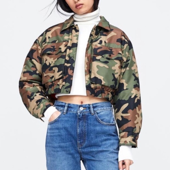 Zara camouflage cropped jacket Clearance
